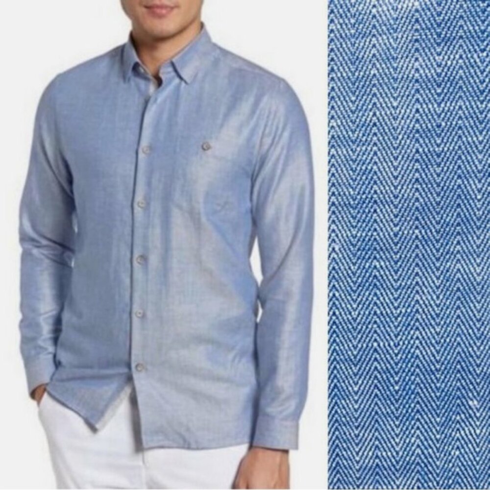 Ted Baker London Linlins Herringbone Sport Shirt